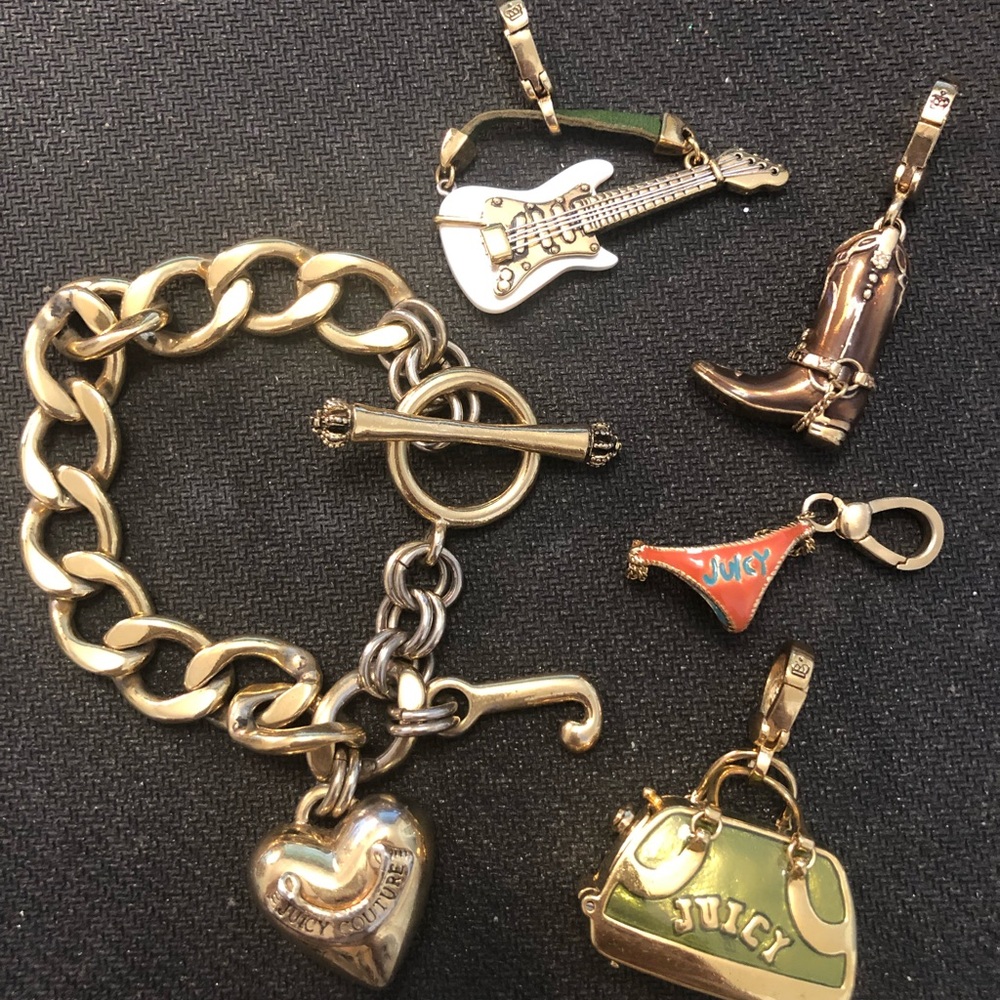 Juicy Couture Gold Bracelet with 4 Charms!